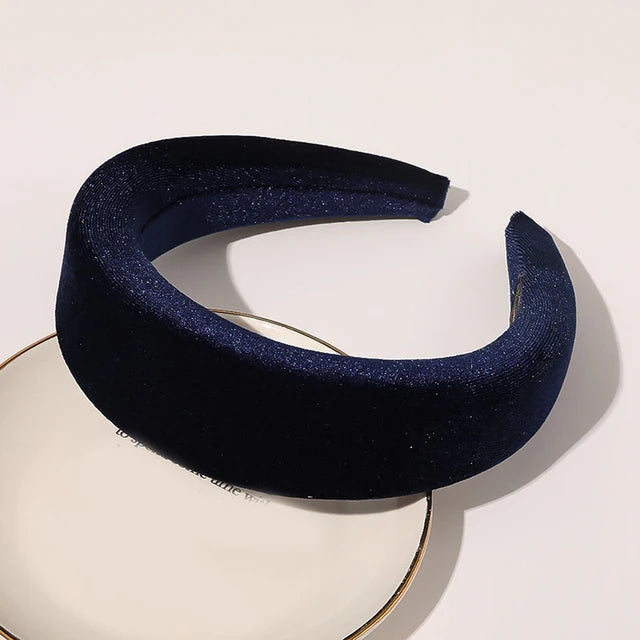 Women Thick Velvet Head Hoop Multi Colors Padded Headbands Wide Elastic Hair Hoops Sponge Hairband Fashion Hair Accessories