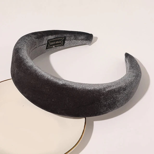 Women Thick Velvet Head Hoop Multi Colors Padded Headbands Wide Elastic Hair Hoops Sponge Hairband Fashion Hair Accessories