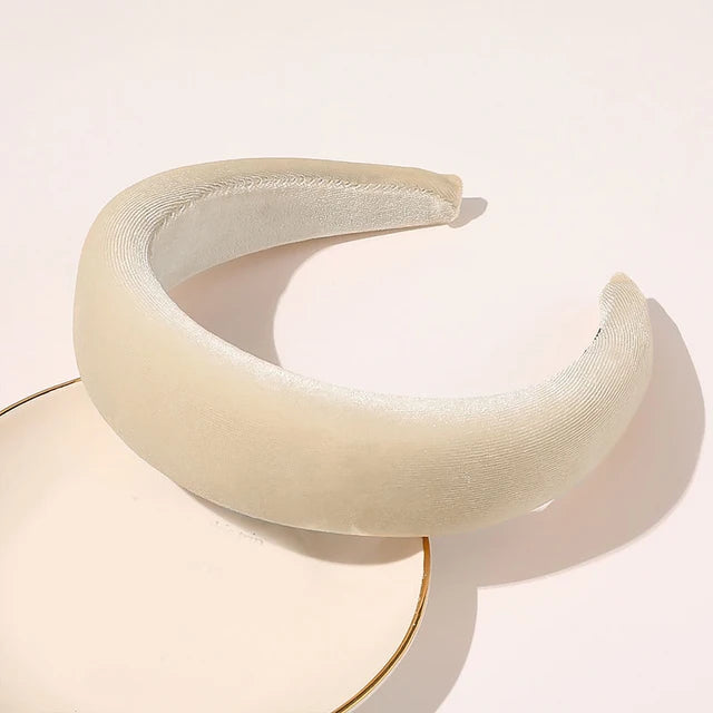 Women Thick Velvet Head Hoop Multi Colors Padded Headbands Wide Elastic Hair Hoops Sponge Hairband Fashion Hair Accessories